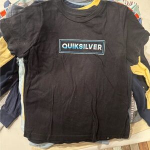 Quiksilver Black Tee with Blue Logo